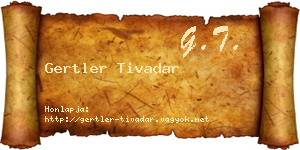 Gertler Tivadar névjegykártya
